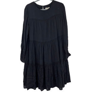 SEE U SOON BLACK BOHO STYLE LIGHTWEIGHT FLOWY DESIGN DRESS SIZE XL